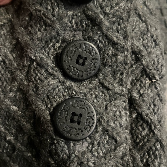 UGG Classic Cardy tall Charcoal Knit Boots with Button Accent size 9 like new - Picture 7 of 8